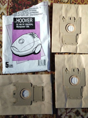 Σακούλες ηλεκτρικής σκούπας Hoover πακέτο 5 σαν καινούργιες, συμβατές