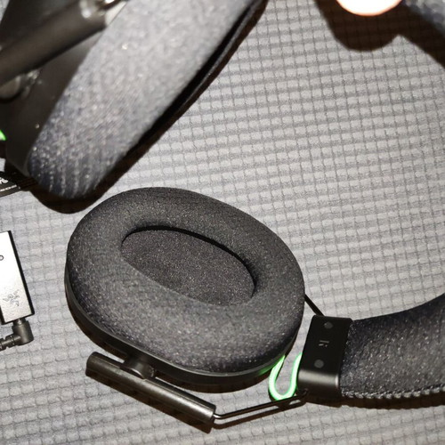 Razer Blackshark V2 headphones used with USB sound card