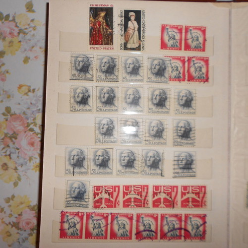 Stamp album old, Greek and foreign stamps