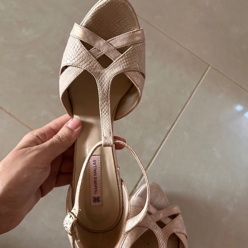 Tsakiris Mallas high heel sandals used, nude pink, size 38