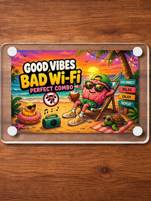 Ακρυλικό Μαγνητάκι ψυγείου good vibes καινούργιο 9x6cm Summer Brainrot Meme