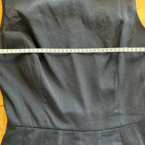 Black wool dress with pleats, like new, size S