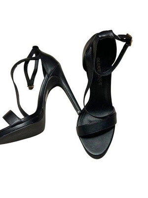 Black high heel pumps new, size 36 with ankle strap