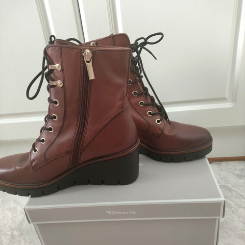 Tamaris ankle boots like new, genuine leather, size 38, brown