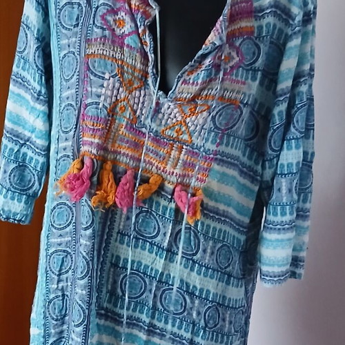 Achilleas Accessories beach dress, blue multicolor, size S