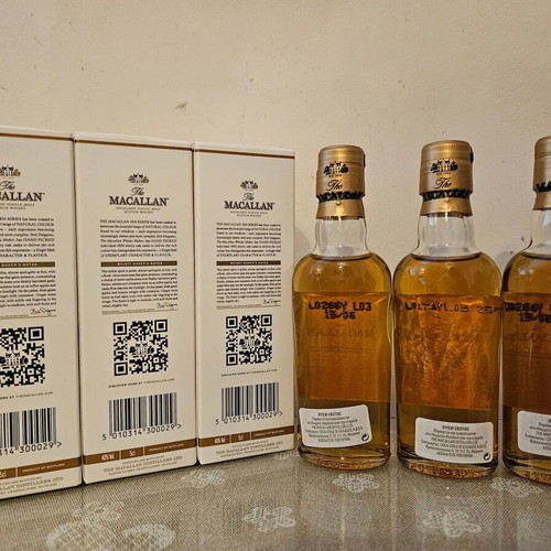 Macallan Amber miniatures new, pack of 3, single malt scotch whisky