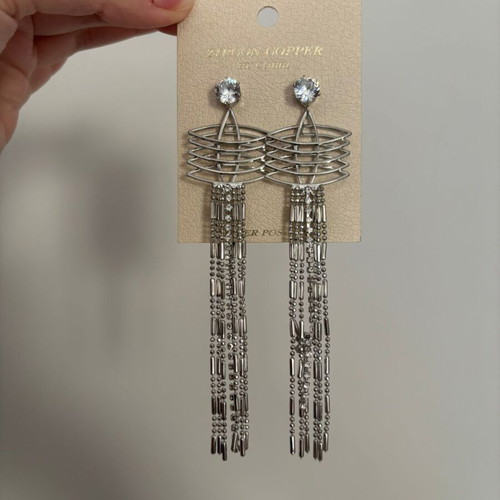 Dangling earrings new with silver base and clasp