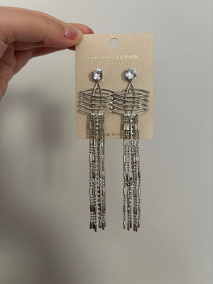 Dangling earrings new with silver base and clasp