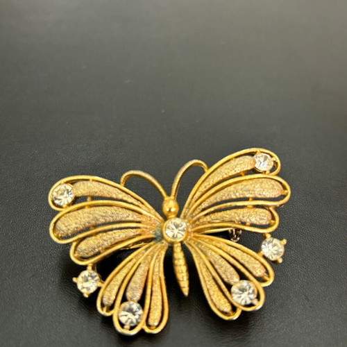 Antique brooch and gold-plated earrings set used