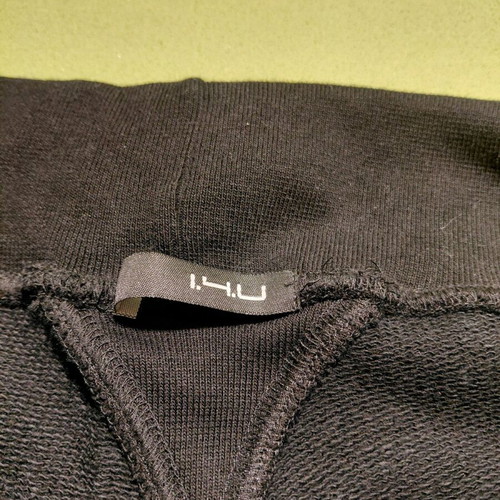 I.4.U Capri Pants Black with Silver Thread Bat Design like New