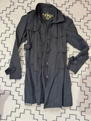 Black trench coat like new, size M