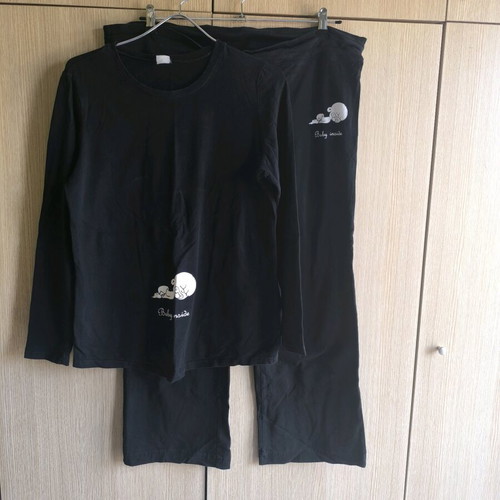 Maternity set XL used, black, slim sweatpants and long-sleeve shirt