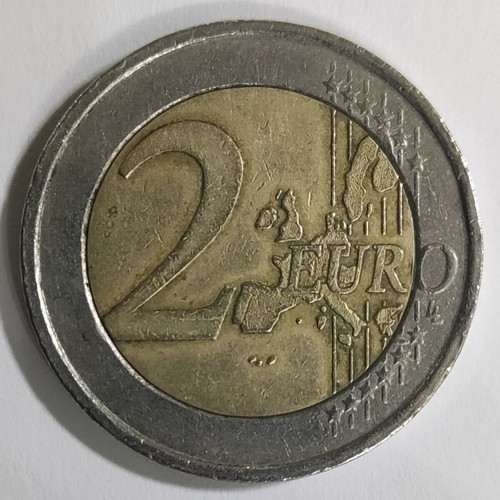Πορτογαλία 2€ 2002 ευρώ μεταχειρισμένο, κανονικής κυκλοφορίας με βασιλικό σφράγισμα 1144