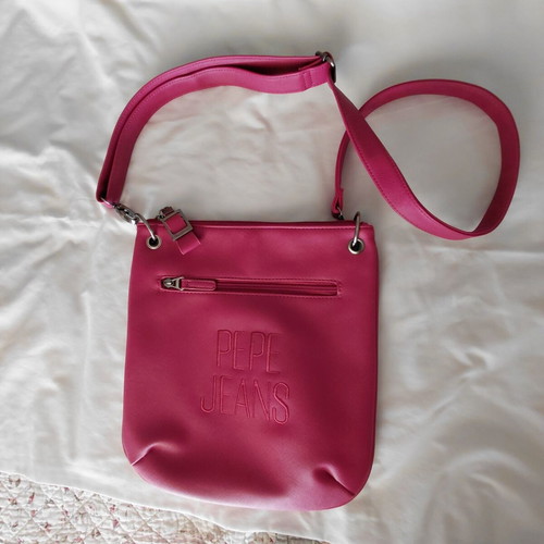 Pepe Jeans crossbody bag like new, fuchsia faux leather