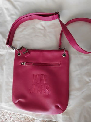 Pepe Jeans crossbody bag like new, fuchsia faux leather
