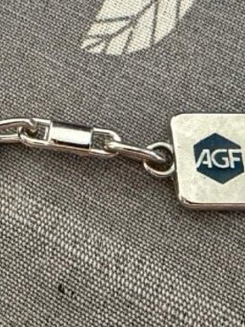 AGF KOSMOS vintage metal keychain