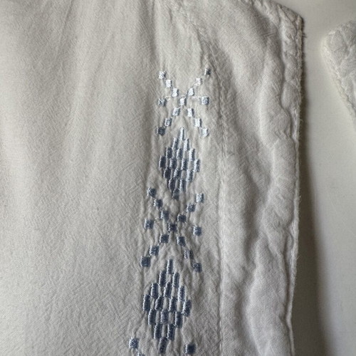 Thalassa Cotton Tunic with Light Blue Silk Embroidery new