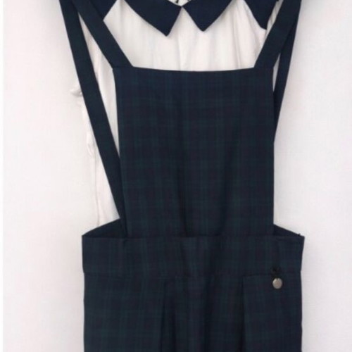 Lynne set salopette and checked shirt like new, Small