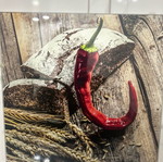 Glass painting Hot Peppers new, 20x20 cm, Glasspik Germany