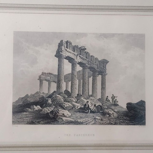 Γκραβούρα Παρθενώνας 1828 σαν καινούργιο με επίχρυση κορνίζα