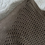 Beige sweater with holes, off-shoulder style, size S