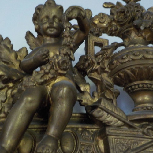 Wooden carved mirror old with rococo carvings