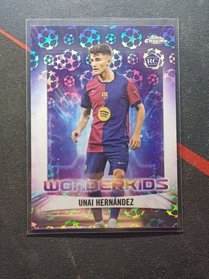 Topps Chrome UEFA Champions League 2025 Unai Hernández Silver Wonderkids card like new