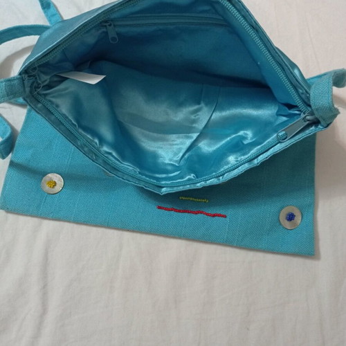 Embroidered bag with shells and beads new