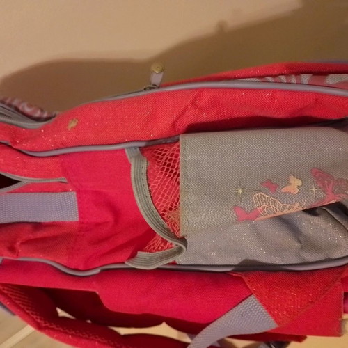 Mariposa school trolley bag used with side pockets and pencil case