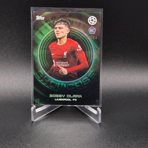 2022 Topps UEFA Club Competitions Showtime Showcase Green Bobby Clark Rookie Card Liverpool used