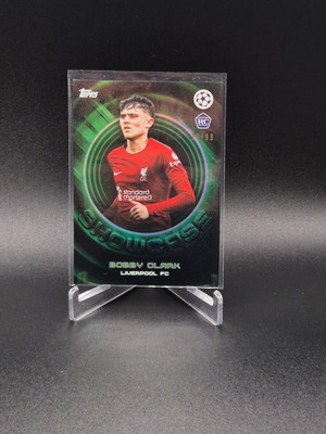 2022 Topps UEFA Club Competitions Showtime Showcase Green Bobby Clark Rookie Card Liverpool used