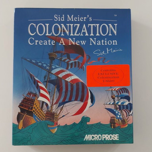 Sid Meier's Colonization PC game used, strategy, big box floppy 3.5
