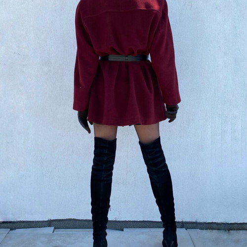 Vintage wool coat like new, red, size L