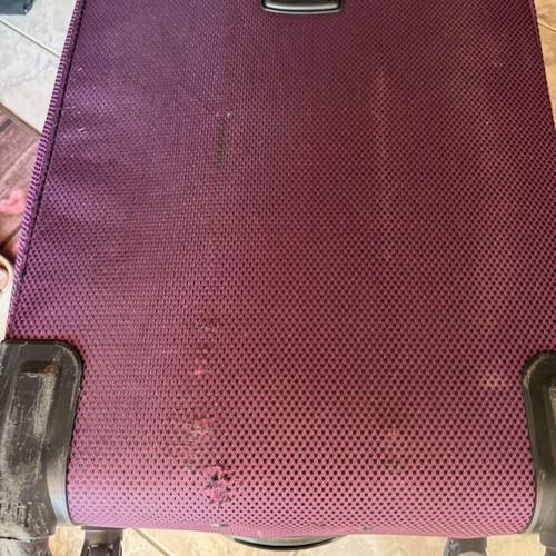 XL Suitcase used, large fabric travel bag purple