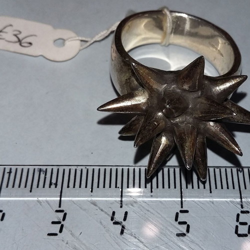 Silver ring 925 new, black and silver