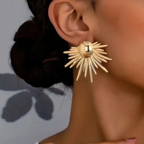 Earrings new gold color made of hypoallergenic brass