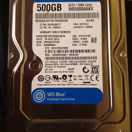 Western Digital WD Blue 500GB SATA Desktop Hard Drive
