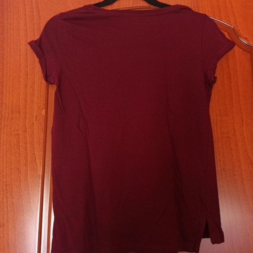 Stradivarius burgundy short-sleeve T-shirt like new, size M
