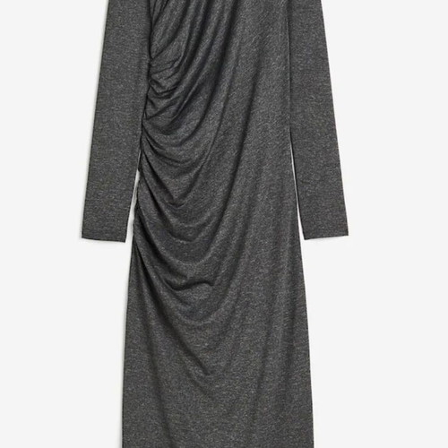 HnM Long Elastic Dress With Shirring New Grey XXL