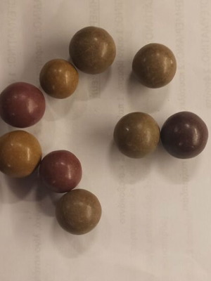 Ceramic marbles unused, pack of 10, 1950–60 decade, collectible with glaze