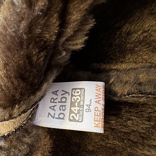 Zara baby coat like new, brown, 24-36 months
