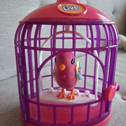 Little Live Pets electronic bird cage with bird