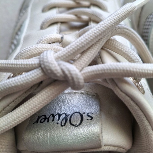 S.Oliver sneakers women's used, size 39, beige/white