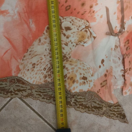 Nota Lingerie cotton nightdress like new, white and peach leopard print