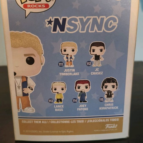 Justin Timberlake Funko Pop Rocks vinyl figure like new