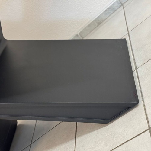 Lexie Grey dining table like new with ceramic top and black frame