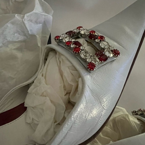 Vintage Andrea Lattanzi leather pumps white and red size 41 like new