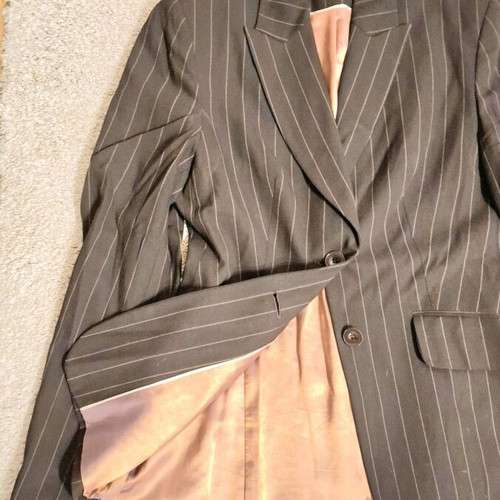 Marks & Spencer brown striped blazer sz10