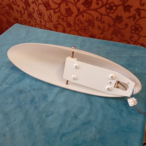 Opal Matt Glass Wall Lights used, minimal oval design, 35x11x10cm