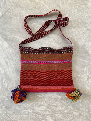 Πλεκτή boho τσάντα χιαστή Dormeuil, σαν καινούργια, πολύχρωμη